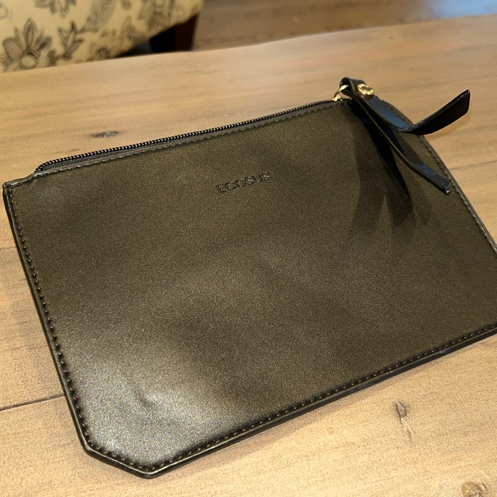 ECOSUSI Vegan Leather Black Clutch Pouch